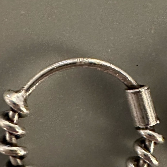 Sterling Silver Twist Bali Hoop Earrings 10mm - Picture 5 of 9